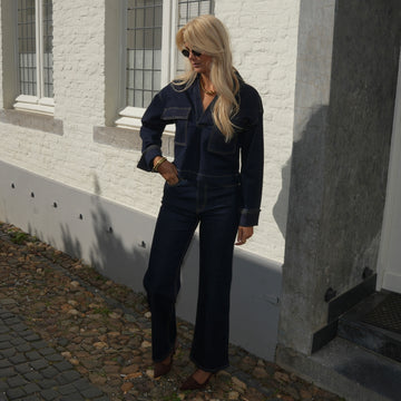 Spijker blouse Faye - Denim blauw