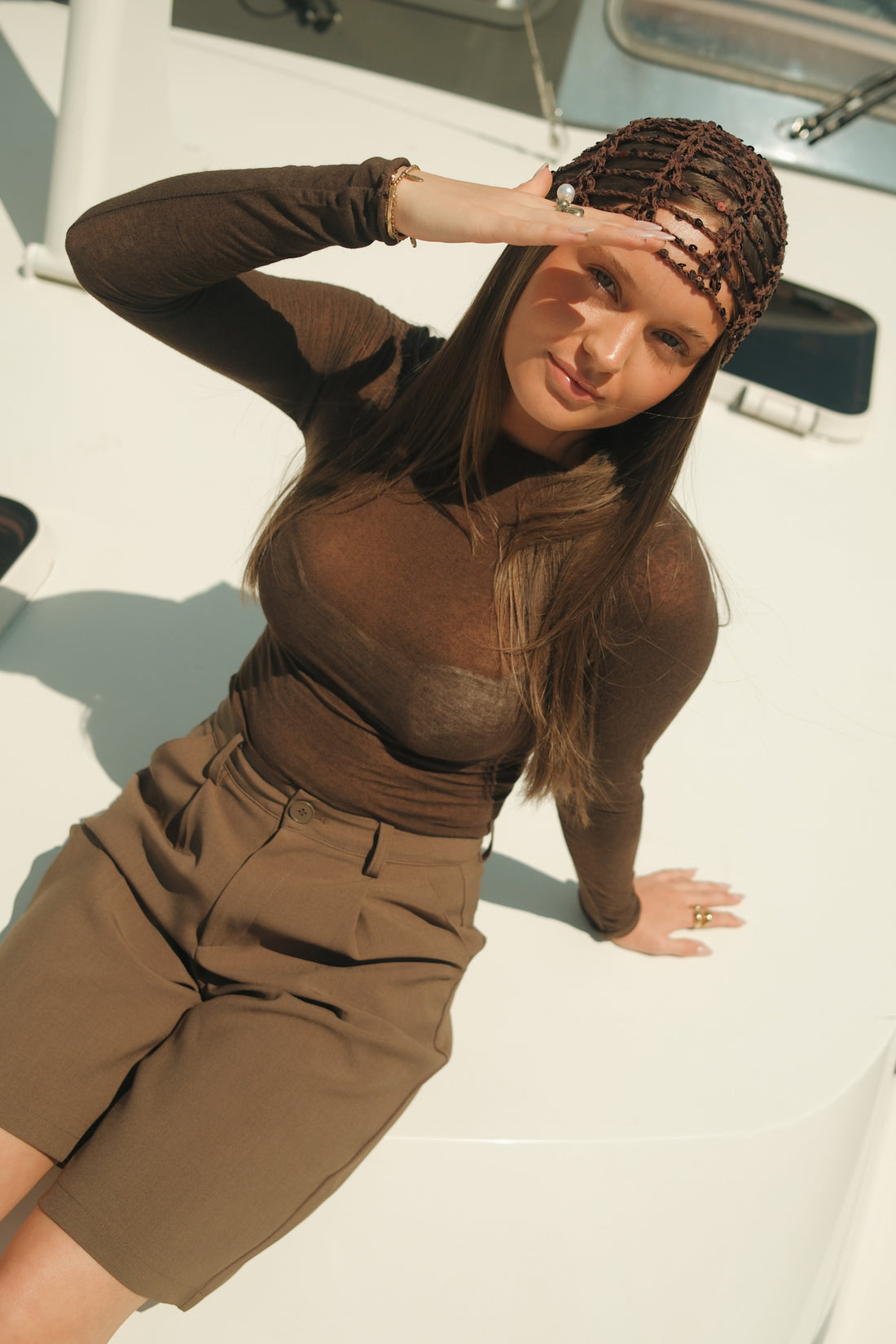 Crochet Beanie Baye - Bruin