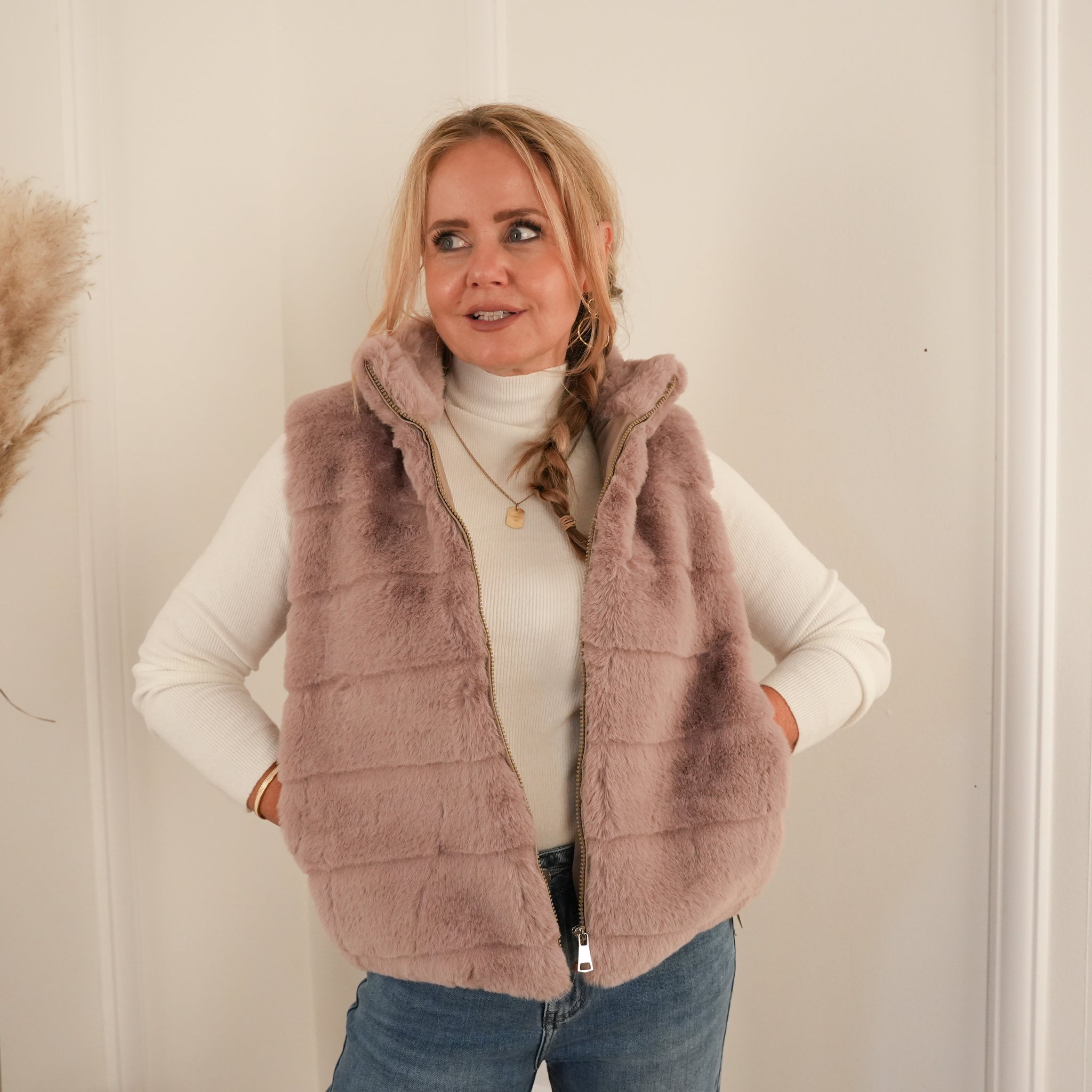 Gilet faux Sam - Taupe