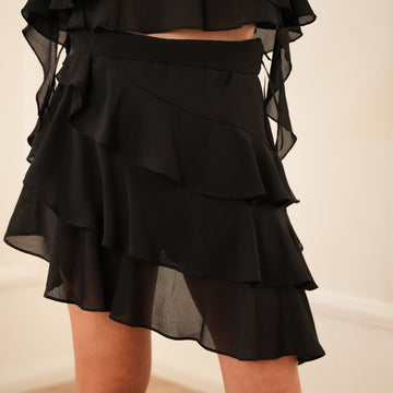 Skirt ruffle Mex - Zwart