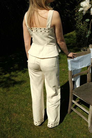 Wide leg jeans Daya - Creme