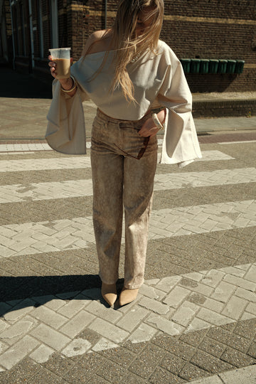 Wide leg jeans Bambi - Beige