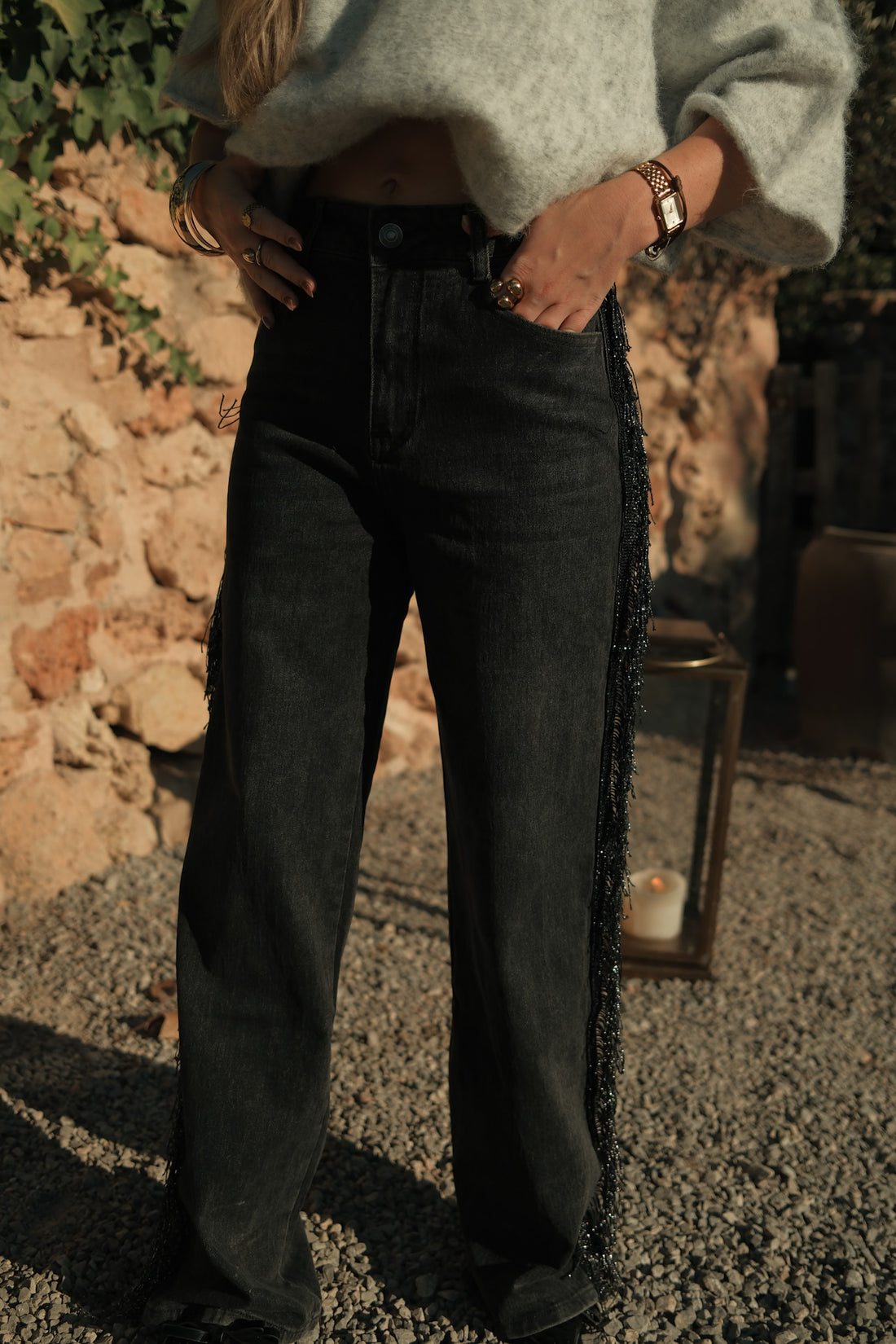 Wide leg Flora - Zwart