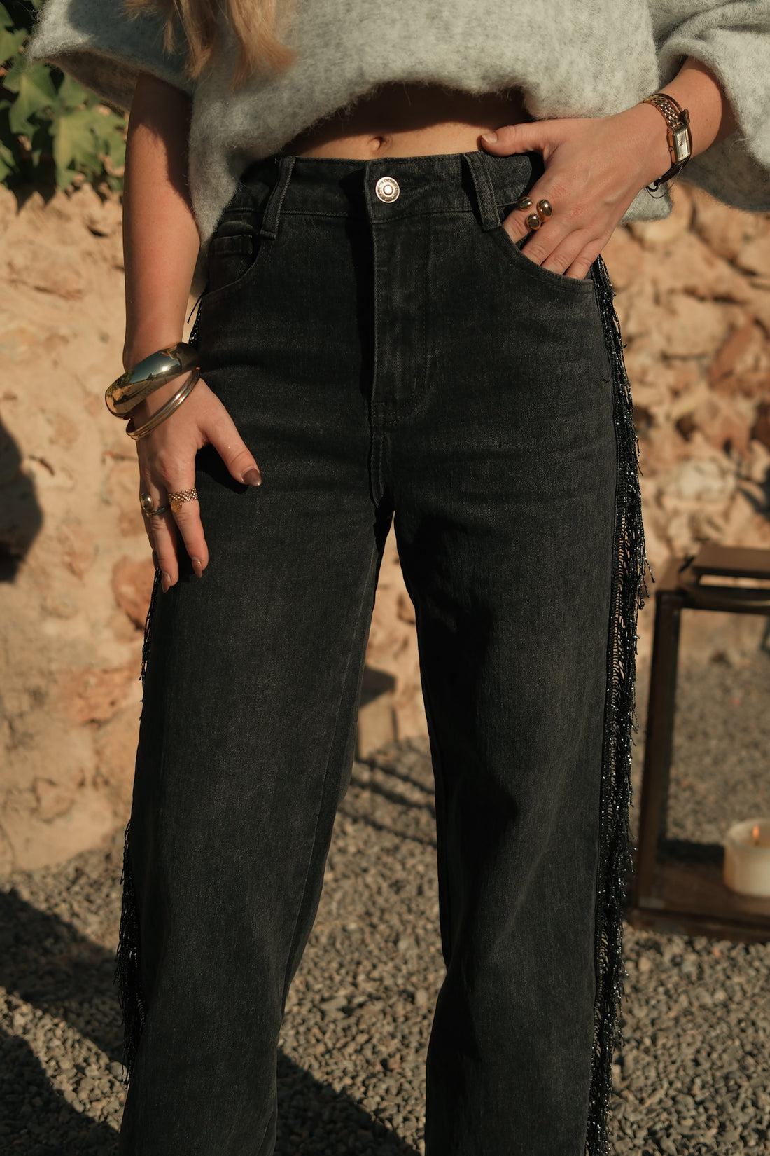 Wide leg Flora - Zwart