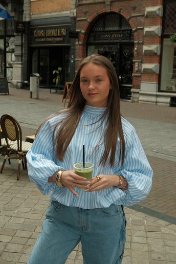 Blouse Babe - Striped blauw