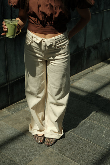 Straight leg jeans Jovi - Creme