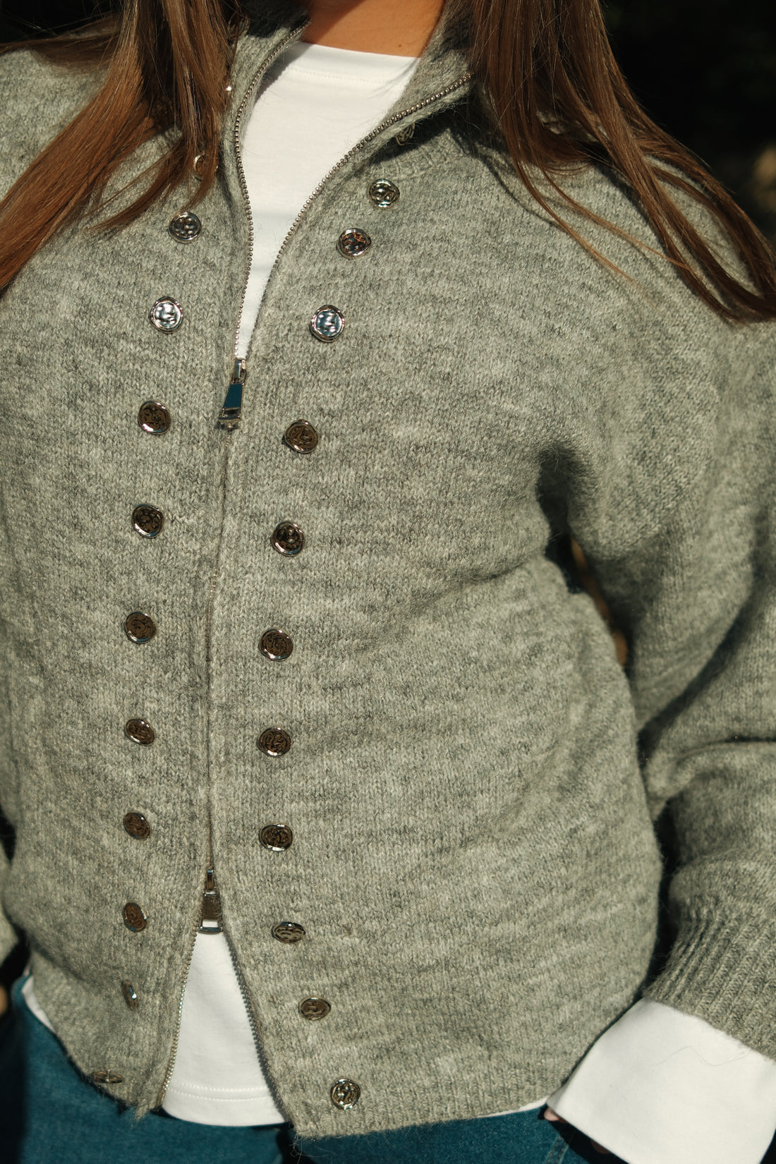 Cardigan Knit Noor - Grijs