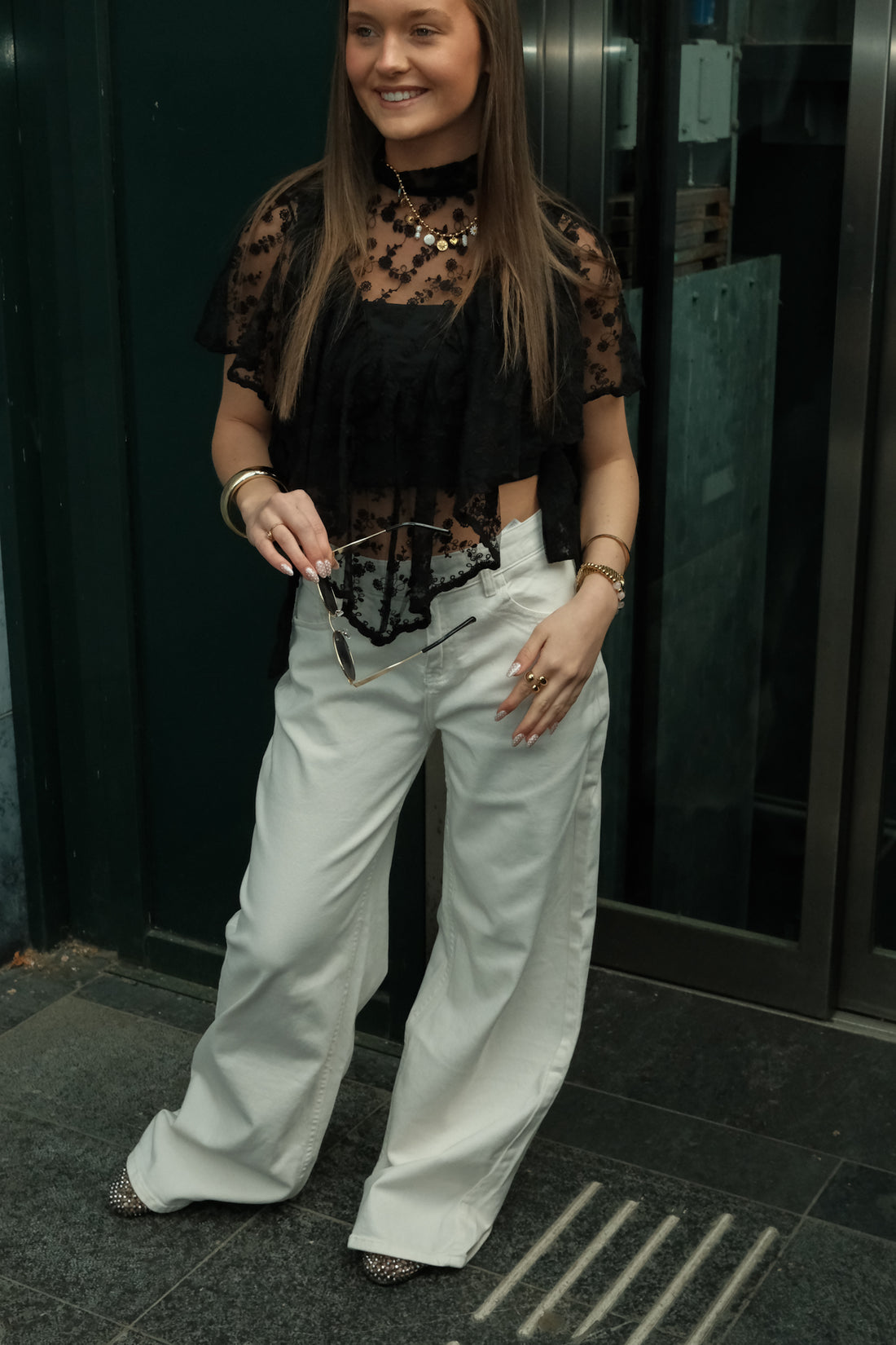 Wide leg jeans Jana - Wit