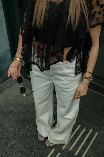 Wide leg jeans Jana - Wit