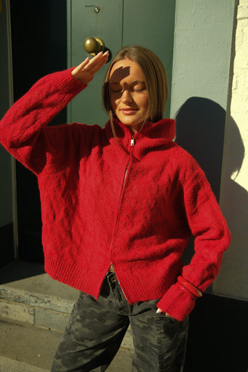 Cardigan Knit Maddy - Rood