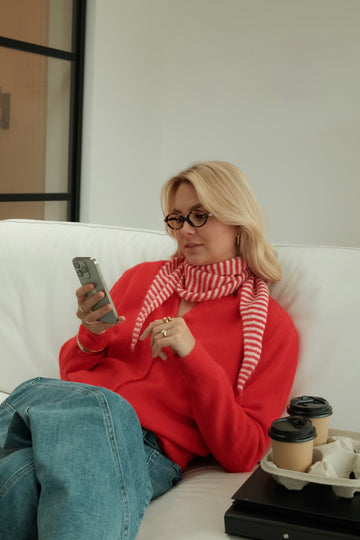 Cardigan knit Rise - Rood