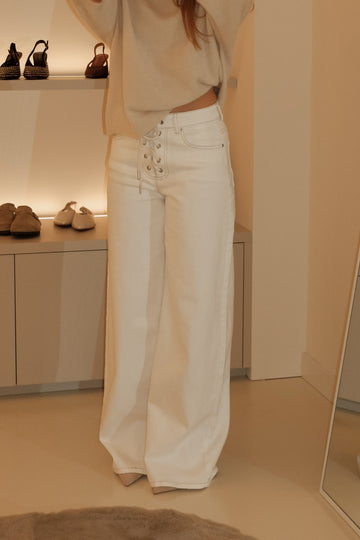 Wide leg Riza  - Creme