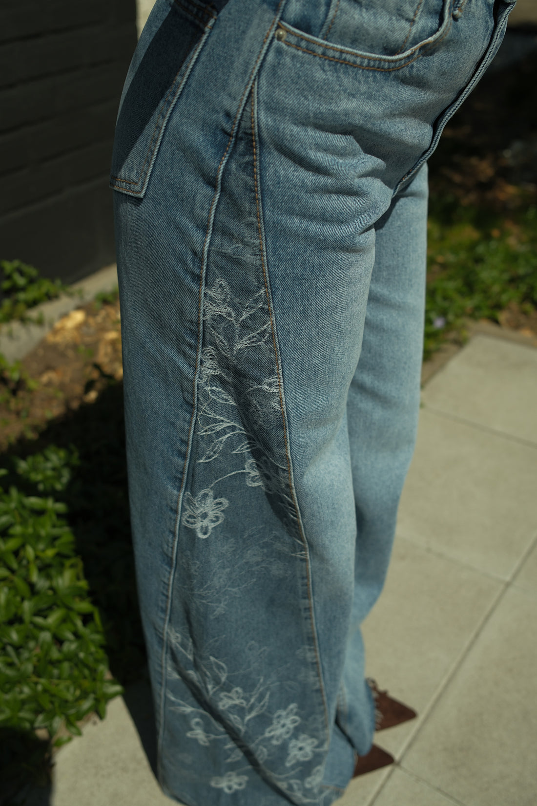 Wide leg jeans Resa - Blauw