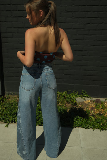 Wide leg jeans Resa - Blauw