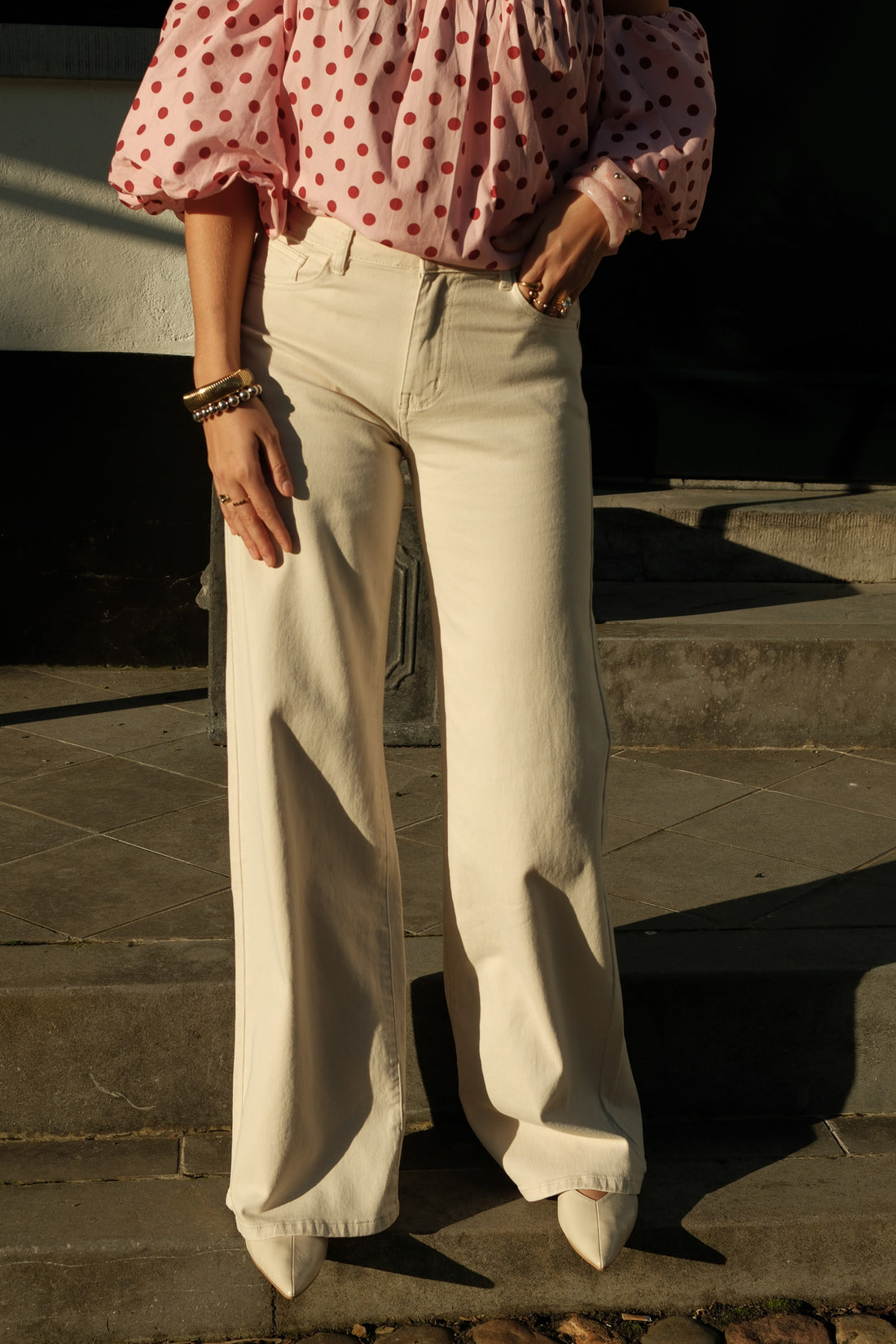 Wide leg Loua -  Beige