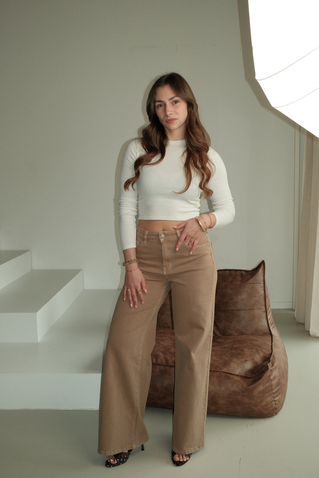 Wide leg jeans Elo - Bruin
