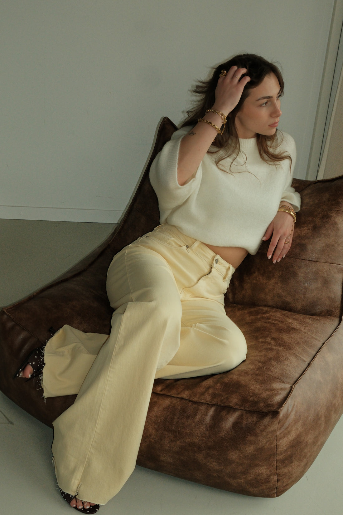 Wide leg jeans Donna - Geel
