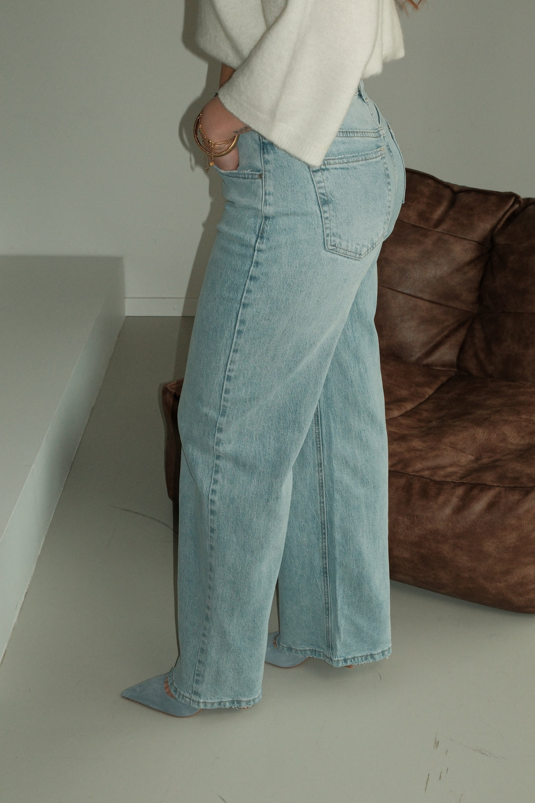 Wide leg jeans Anna - Lichtblauw