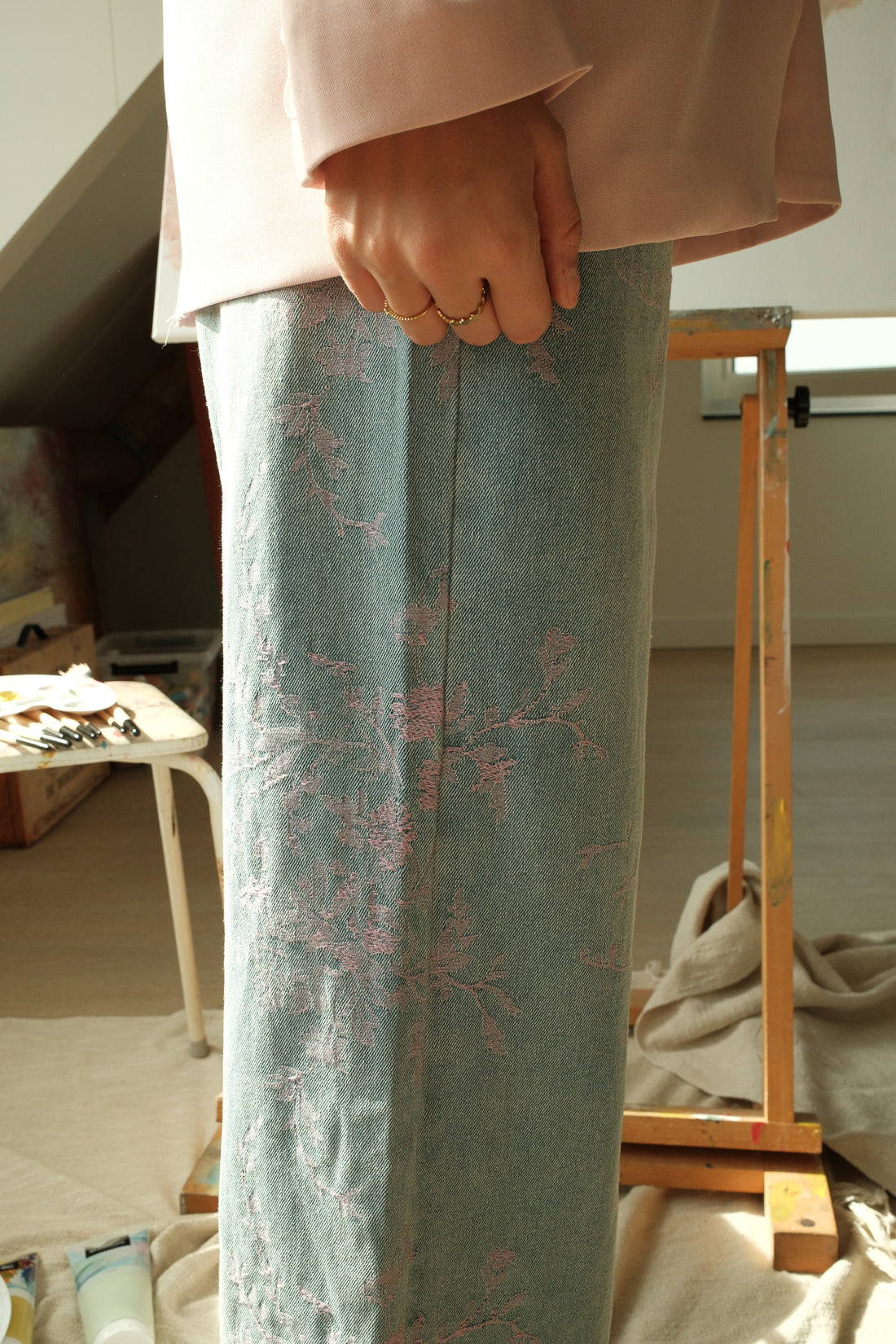 Wide leg jeans Roos - Blauw