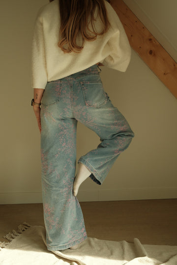 Wide leg jeans Roos - Blauw