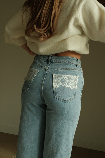 Wide leg jeans Tess - Blauw