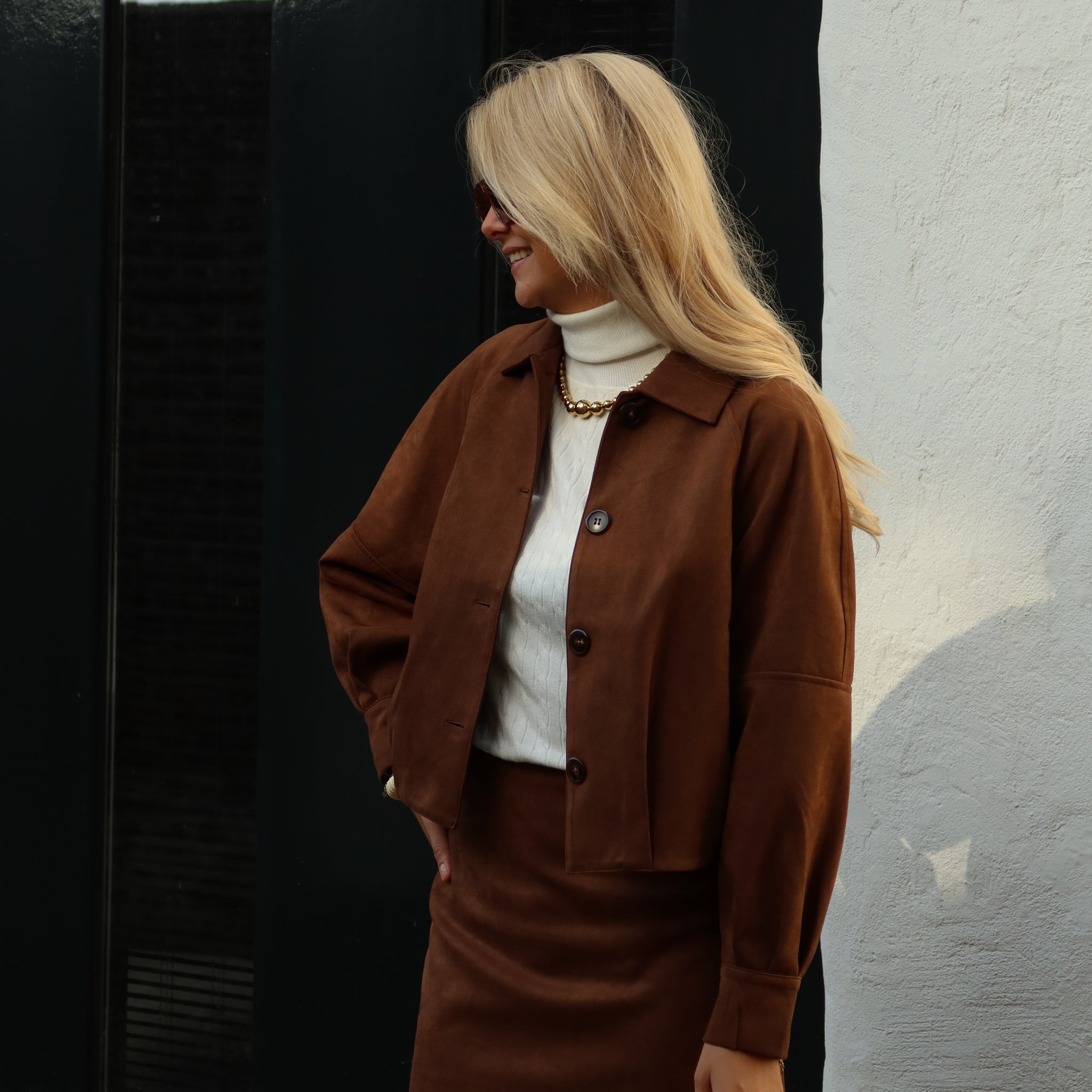 Jasje suede Olivia - Bruin