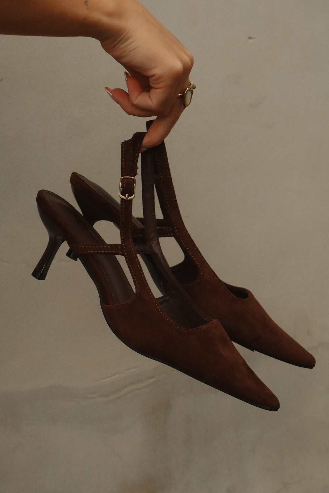 Kitten heel Suede Nea - Bruin