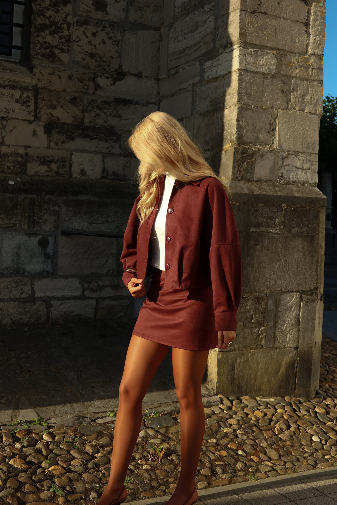 Jasje suede Olivia - Bordeaux