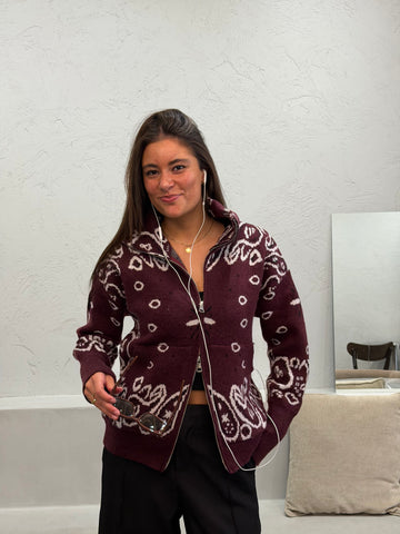 Cardigan Knit Bandana - Bordeaux